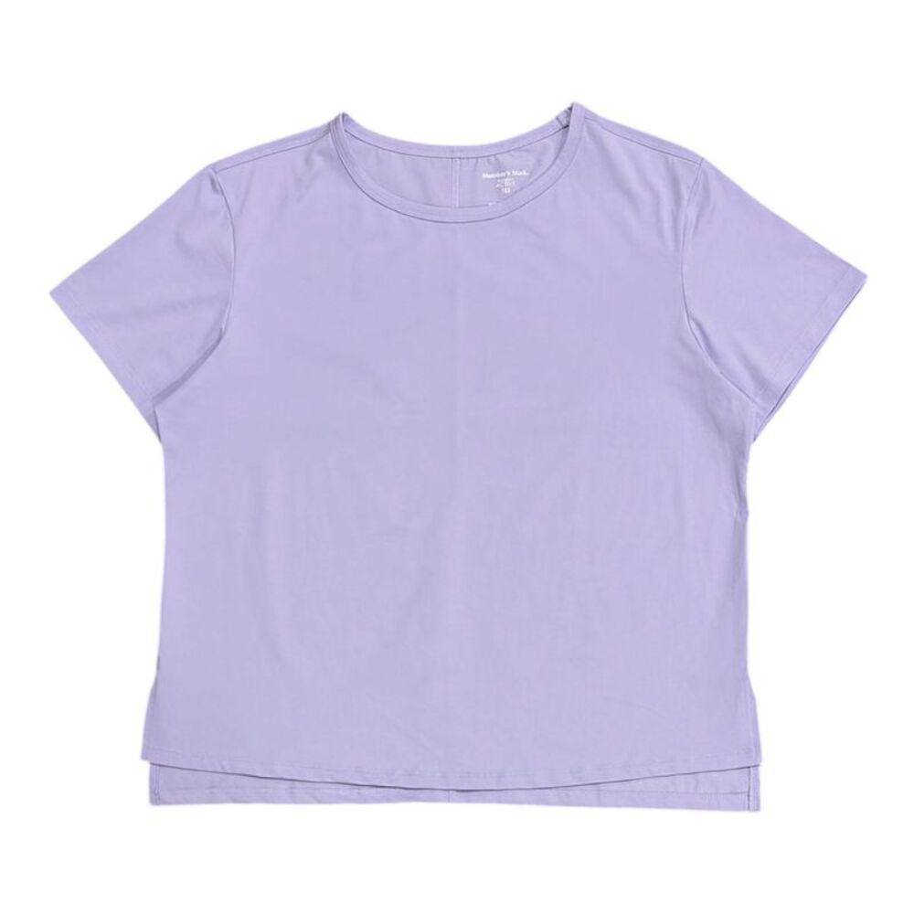 Member's Mark Women's Active Tee, Boatneck, Relaxed Fit with Side Slit - Purple